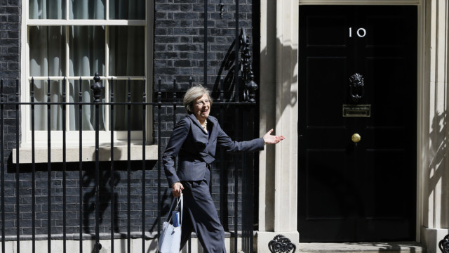 Theresa May leaves 10 Downing 