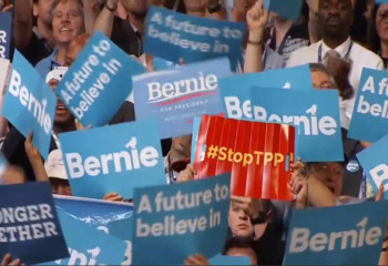 Bernie Sanders supporters protest at DNC1