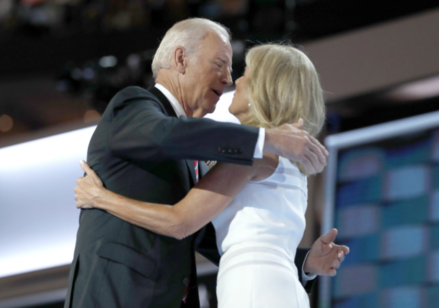 Joe and Jill Biden embrace