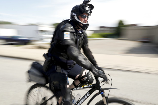 policeman on bike