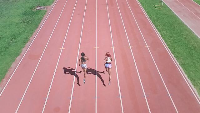 Ecuadorian sprinters compete against each other at the Rio Olympics
