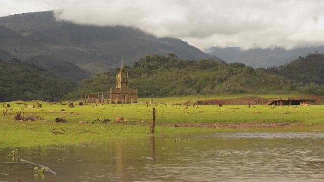 Severe drought in Venezuela reveals a submerged Andean town