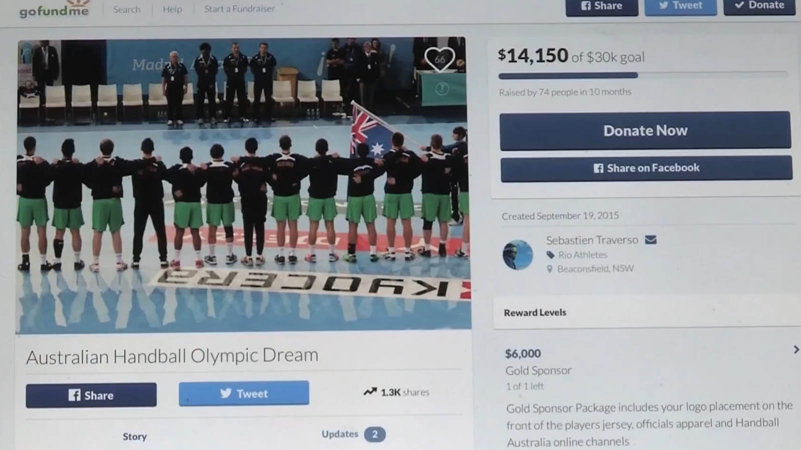 Aussie handballers use crowdfunding to pay for Olympic dream