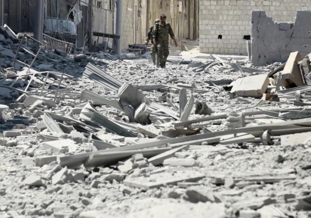 The rubble in Manbij