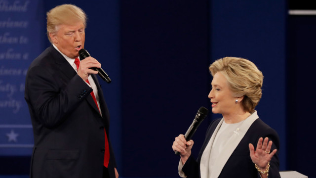 Clinton and Trump at the debate