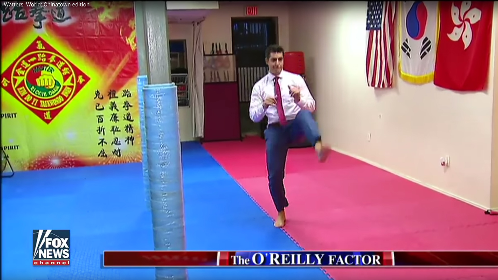 Screenshot from Jesse Watters segment in New York City's Chinatown that aired on Fox News.