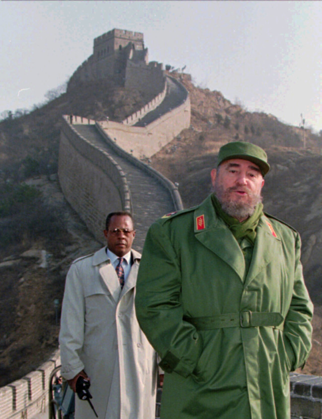 Cuban President Fidel Castro stands on the Great Wall of China in this Friday, Dec. 1, 1995 file photo.