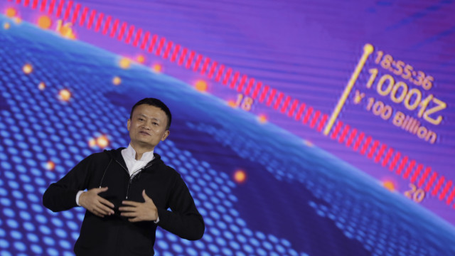 Jack Ma, founder of Alibaba, stands on Single's Day