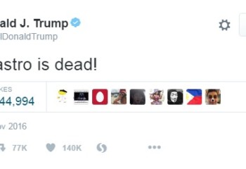 Trump tweet on Castro death