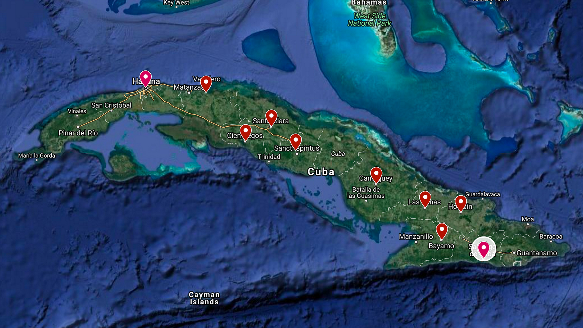 MAP: Castro’s ashes retrace the path to revolution