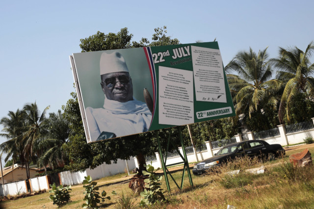 Poster of Gambian president President Yahya Jammeh