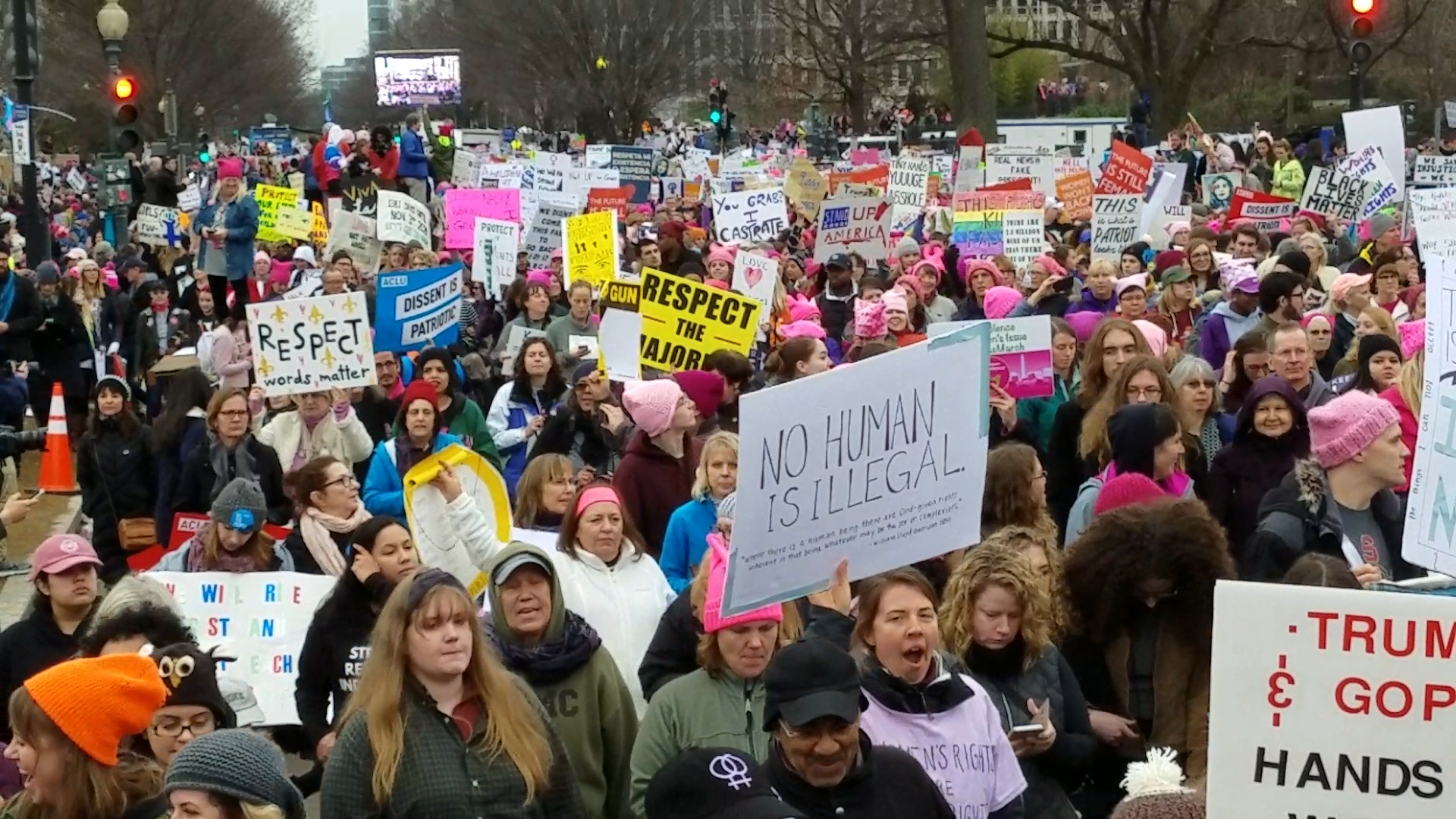 Thousands gathered in DC one day after inauguration for Women’s March