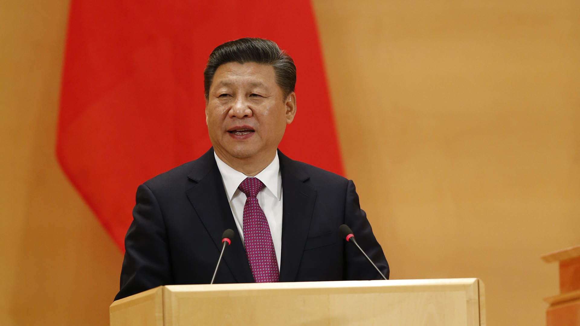Chinese President Xi delivers a speech at the United Nations Office in Geneva