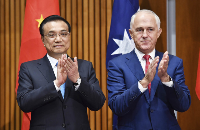 Li Keqiang,Malcolm Turnbull