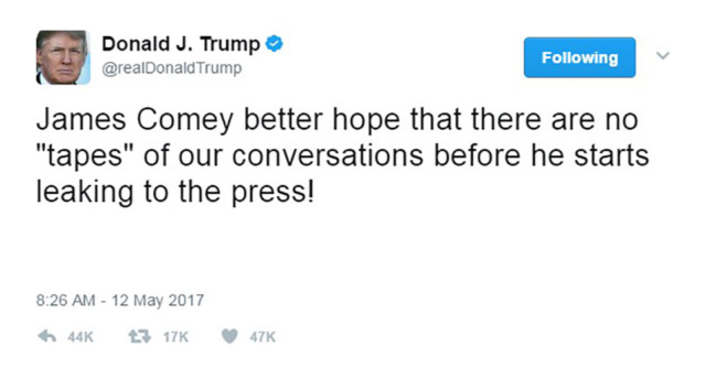 Trump Tapes Tweet