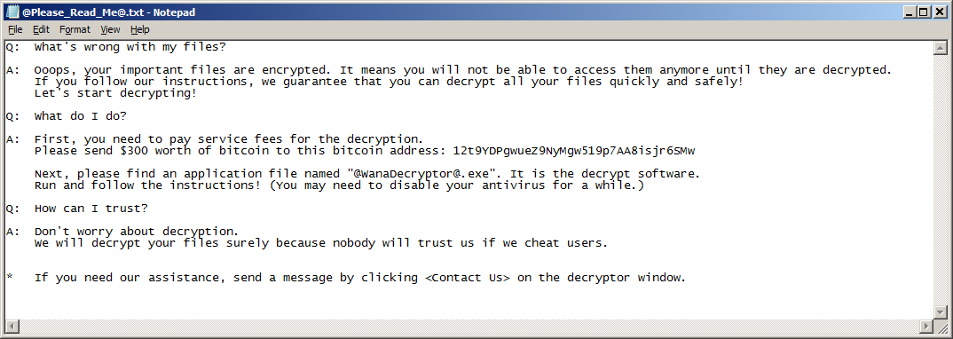 Ransomware text message