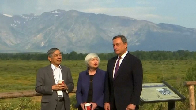 US & European central banks' chiefs address Jackson Hole symposium