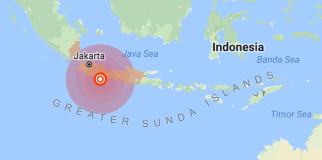Indonesia earthquake - USGS map