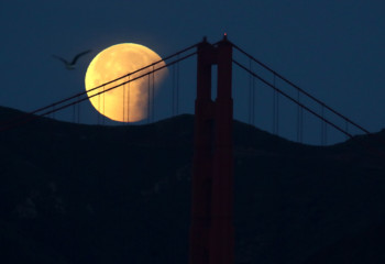 Super Blue Blood Moon, Golden Gate Bridge