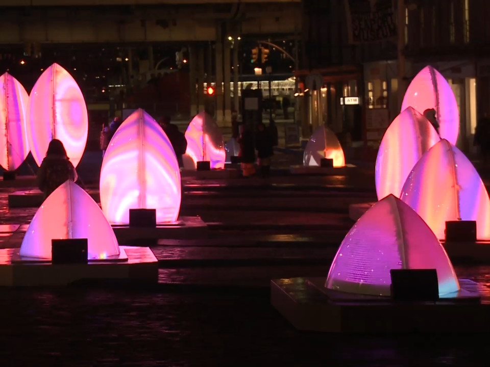 'Sea of Light' illuminates Seaport District in New York City