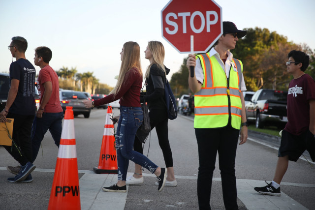 Students Return To Class For First Time After Mass Shooting At Florida School