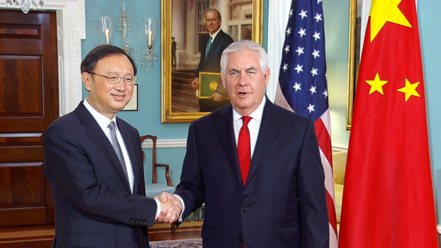 Chinese State Councilor Yang Jiechi meets with US Sec. of State Tillerson