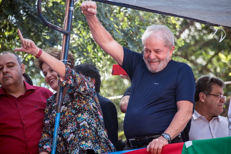 Former Brazilian President Luiz Inacio Lula da Silva in police custody