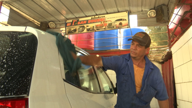 Cuban car wash owner, Nelson Bernal.