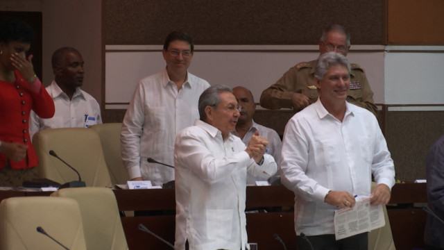 Raul Castro and Miguel Diaz Canel