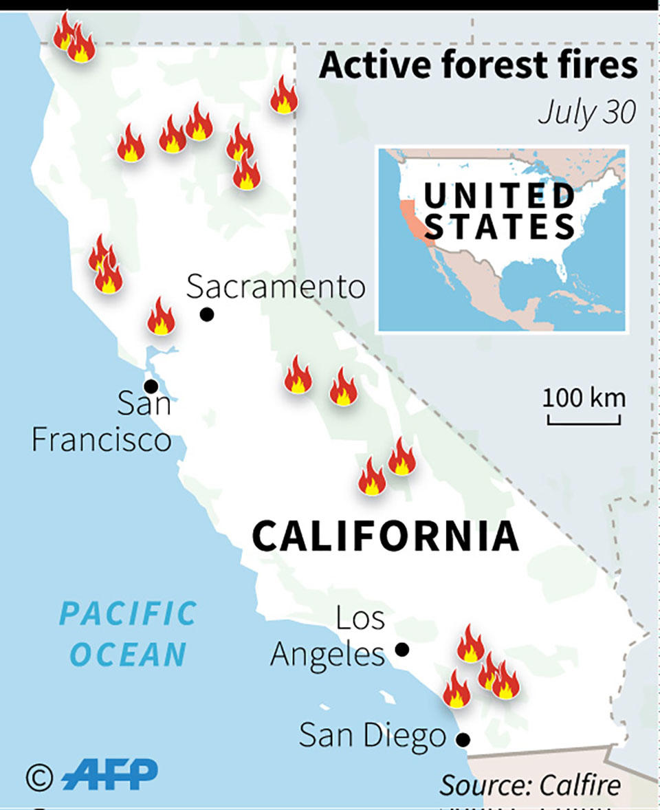 Map of 2018 California wildfires