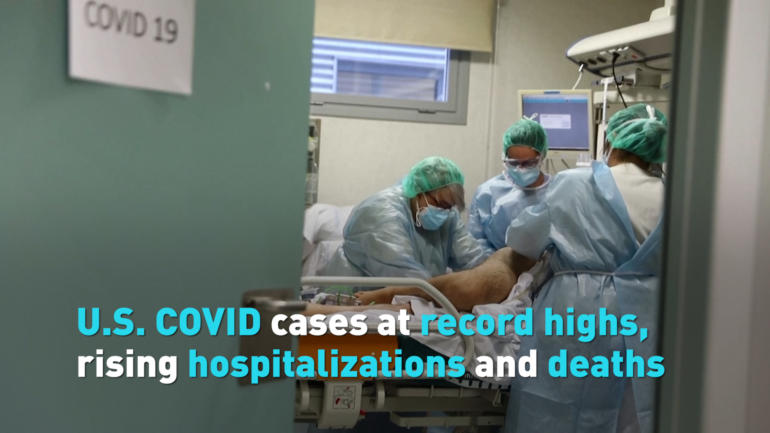 U.S. COVID cases at record highs, rising hospitalizations and deaths
