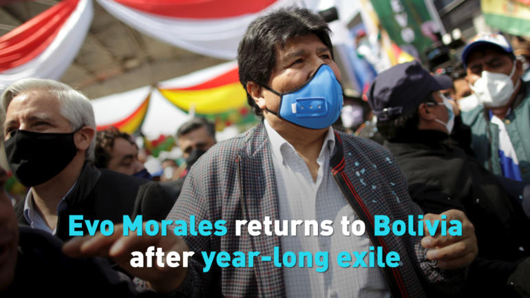 Evo Morales returns to Bolivia after year-long exile