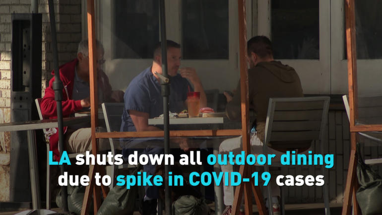 LA shuts down all outdoor dining due to spike in COVID-19 cases