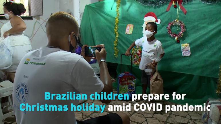 Brazilian children prepare for Christmas holiday amid COVID pandemic