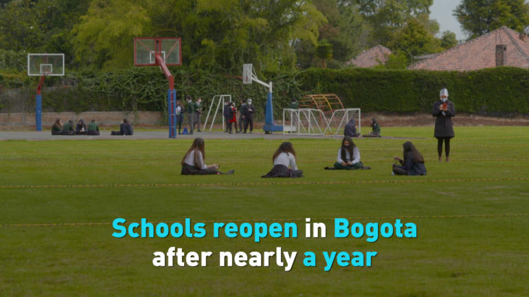 Schools reopen in Bogota after nearly a year