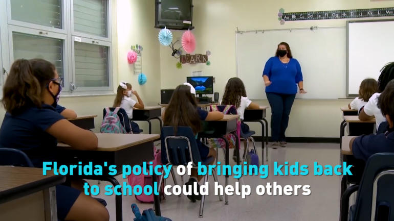 Florida's policy of bringing kids back to school could help others