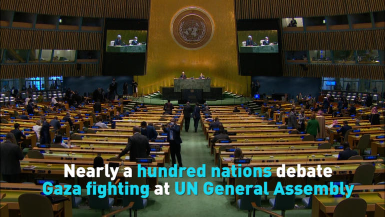 Nearly a hundred nations debate Gaza fighting at UN General Assembly