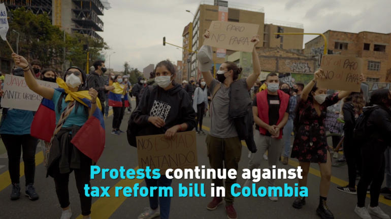 Protests continue against tax reform bill in Colombia