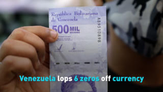 Venezuela lops 6 zeros off currency