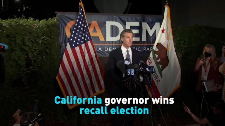 California governor wins recall election