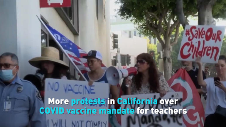 More protests in California over COVID vaccine mandate for teachers