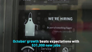 October growth beats expectations with 531,000 new jobs
