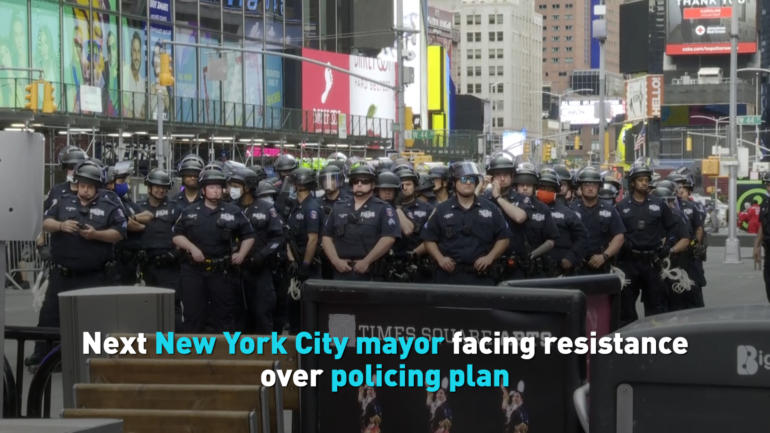 Next New York City mayor facing resistance over policing plan