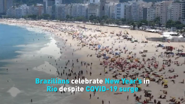 Brazilians celebrate New Year’s in Rio despite COVID-19 surge