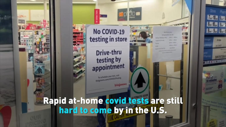 Rapid at-home covid tests are still hard to come by in the U.S.