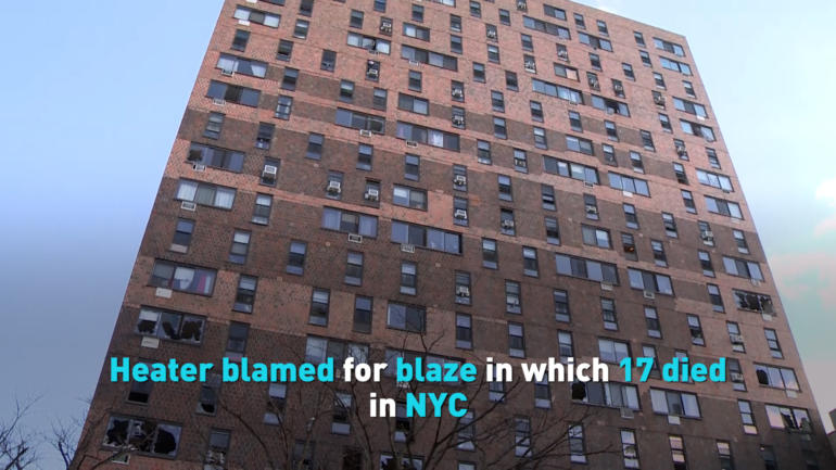 Heater blamed for blaze in which 17 died in NYC