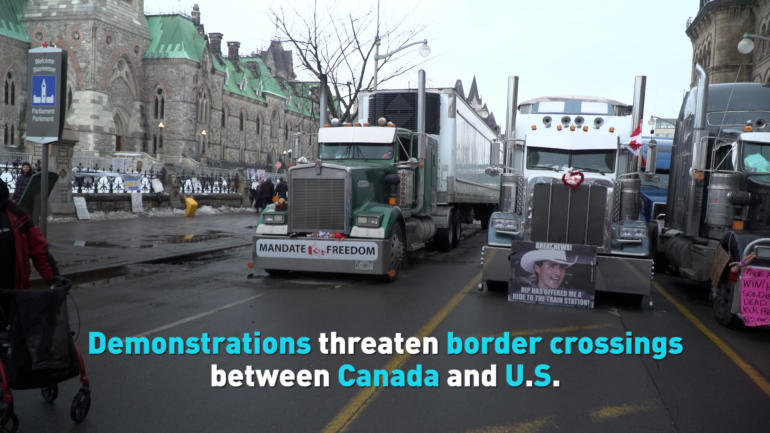 Demonstrations threaten border crossings between Canada and U.S.