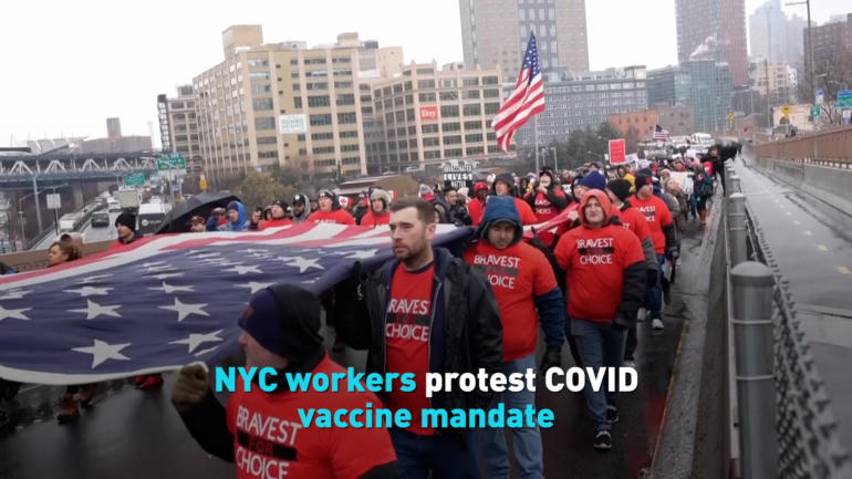 NYC workers protest COVID vaccine mandate