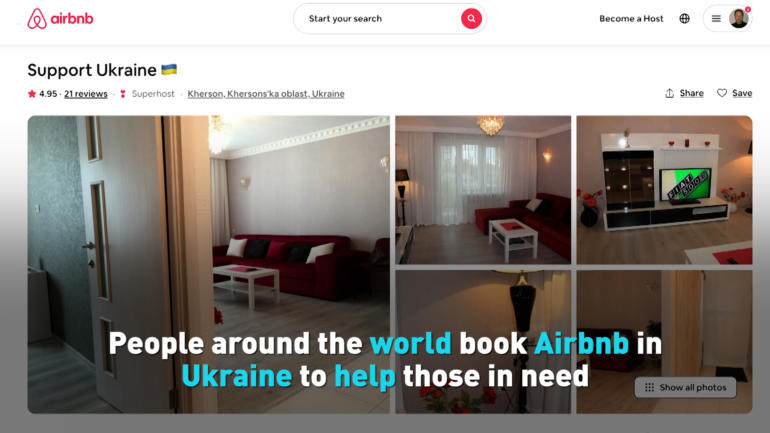 People around the world book Airbnb in Ukraine to help those in need