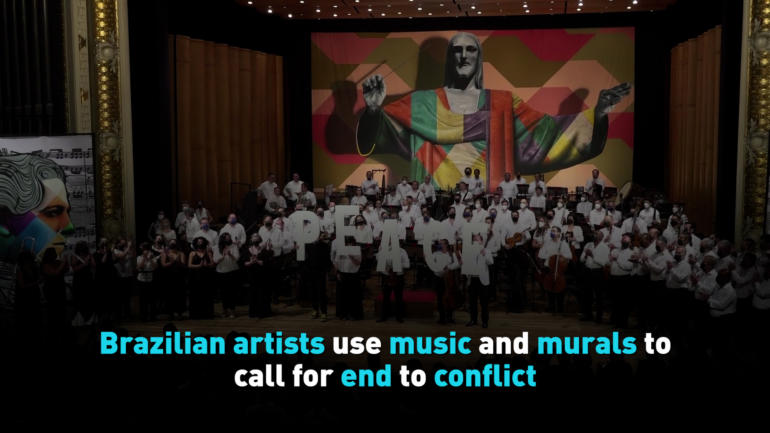 Brazilian artists use music and murals to call for end to conflict